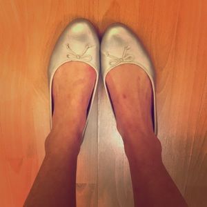 Jcrew silver metallic flats!